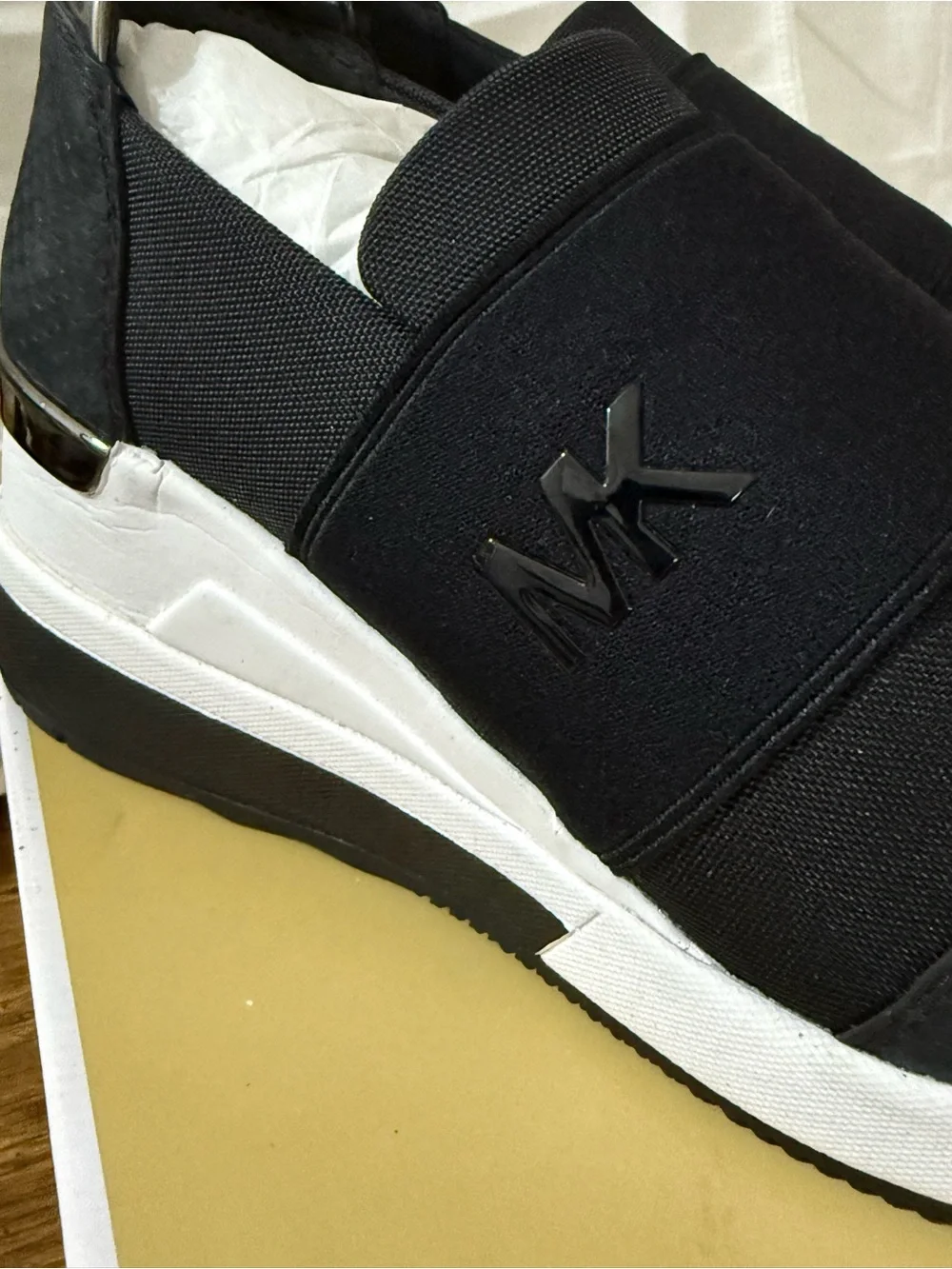 Michael Kors Felix Trainer Wedge Sneakers Black US Women's 8.5M NIB